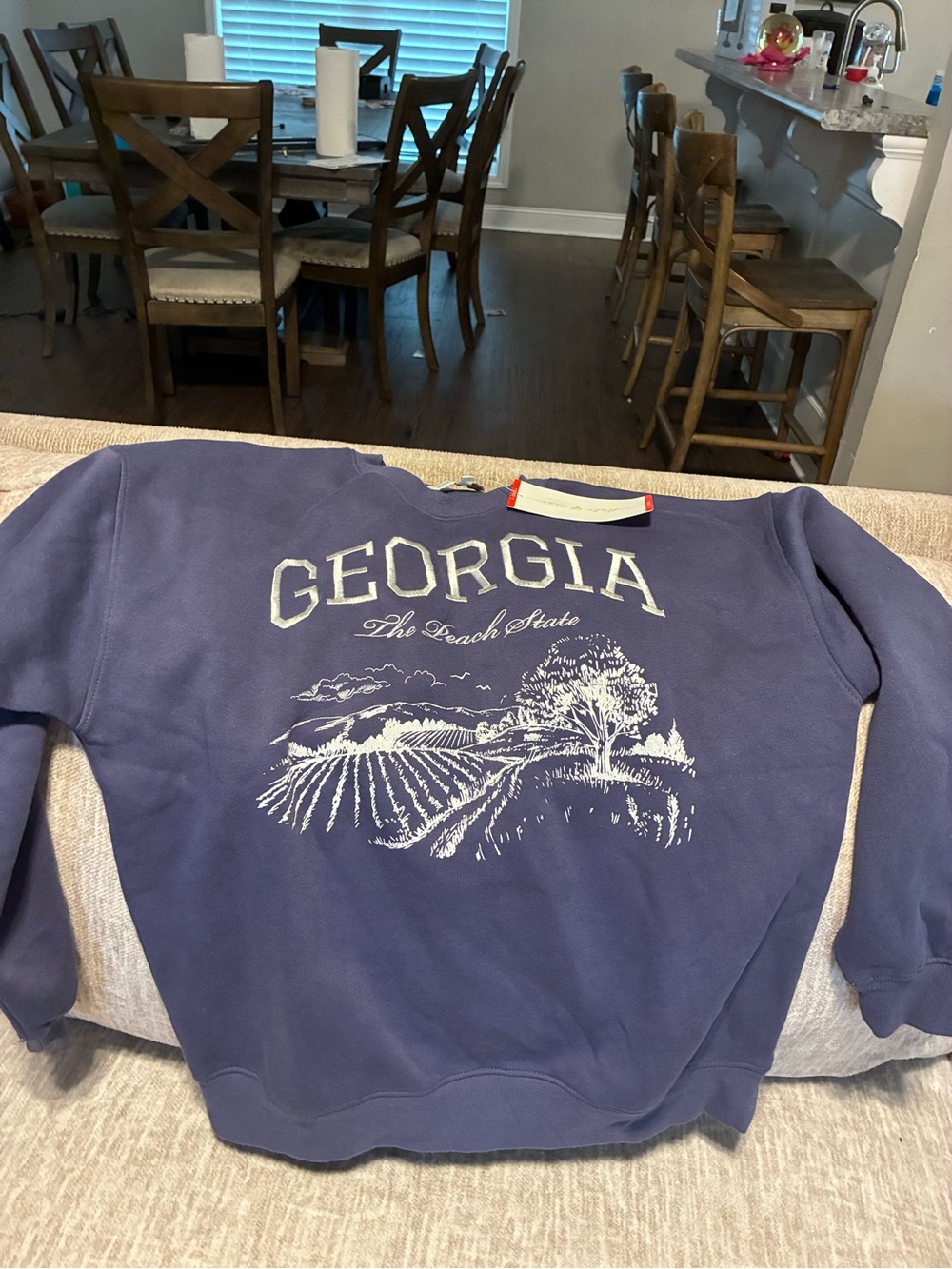 State of Mind Navy Georgia Graphic Crewneck Sweatshirt